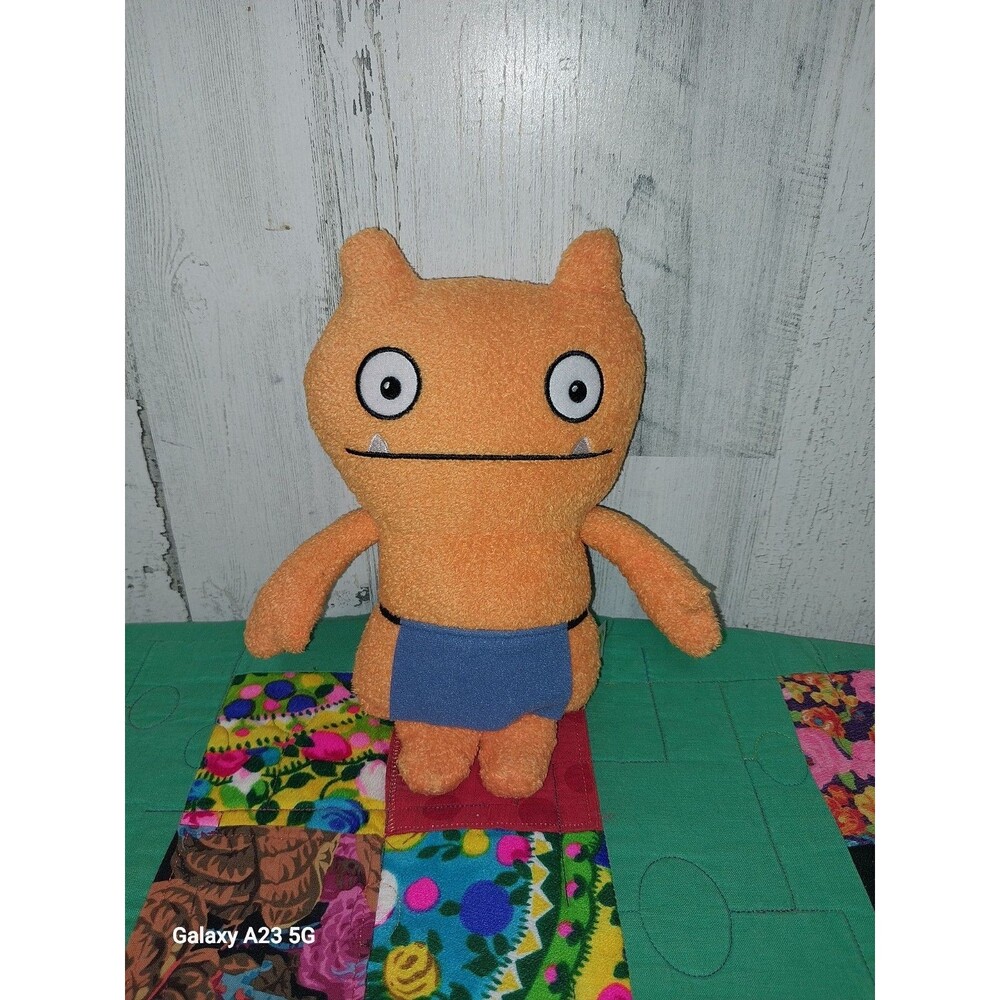 Hasbro Ugly Doll Orange Wage the Helper Blue Apron Plush Stuffed Toy 9"